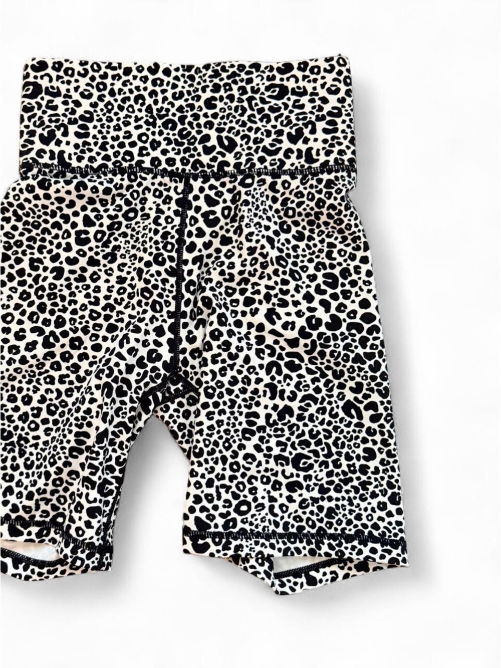 Cut the Frills Leopard Print High-Waist Biker Shorts